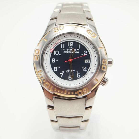 Timex Expedition Alarm Bezel Indiglo Stainless Steel 40mm Watch w New Battery - Picture 5 of 14